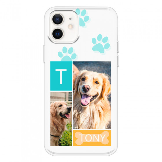 APPLE - iPhone 12 Mini - Soft Clear Case - Dog Collage