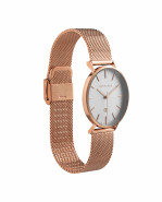 Easycase Ladies Watch Rose Gold - White Dial (Genuine Leather Brown)