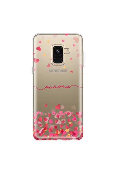 SAMSUNG - Galaxy A8 - Soft Clear Case - Scattered Hearts