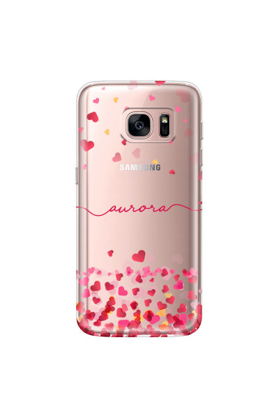 SAMSUNG - Galaxy S7 - Soft Clear Case - Scattered Hearts