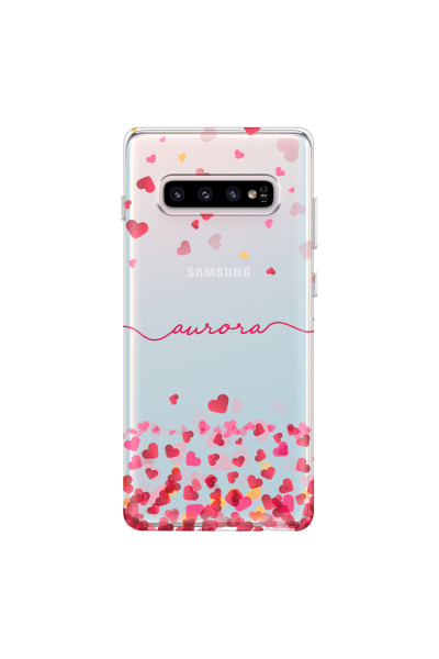 SAMSUNG - Galaxy S10 - Soft Clear Case - Scattered Hearts