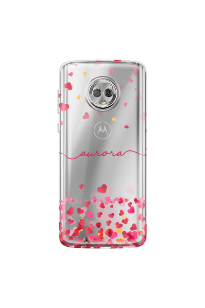 MOTOROLA by LENOVO - Moto G6 - Soft Clear Case - Scattered Hearts