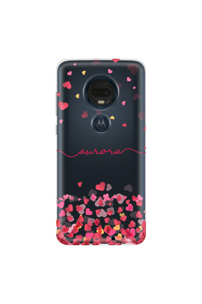 MOTOROLA by LENOVO - Moto G7 Plus - Soft Clear Case - Scattered Hearts
