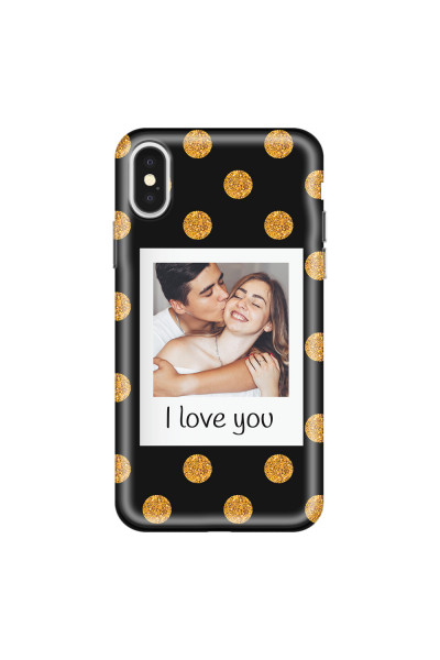 APPLE - iPhone X - Soft Clear Case - Single Love Dots Photo