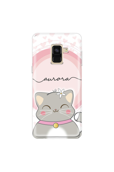 SAMSUNG - Galaxy A8 - Soft Clear Case - Kitten Handwritten