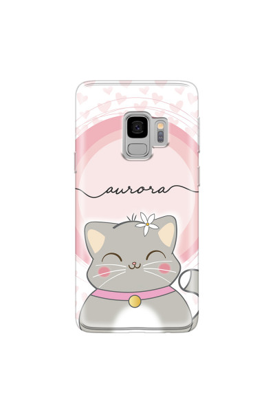 SAMSUNG - Galaxy S9 - Soft Clear Case - Kitten Handwritten