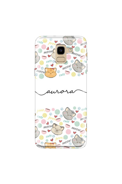 SAMSUNG - Galaxy J6 - Soft Clear Case - Cute Kitten Pattern