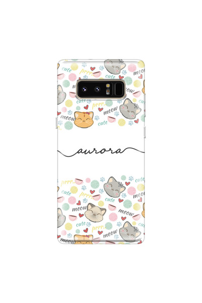 SAMSUNG - Galaxy Note 8 - Soft Clear Case - Cute Kitten Pattern