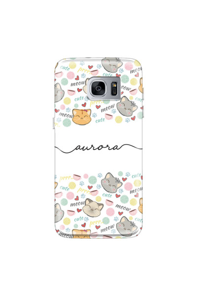 SAMSUNG - Galaxy S7 Edge - Soft Clear Case - Cute Kitten Pattern