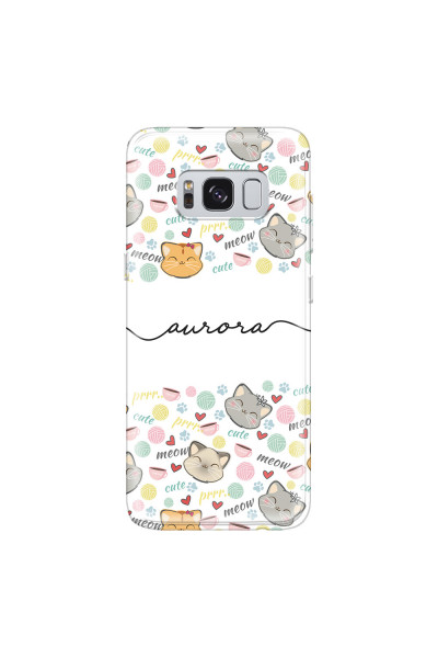 SAMSUNG - Galaxy S8 Plus - Soft Clear Case - Cute Kitten Pattern