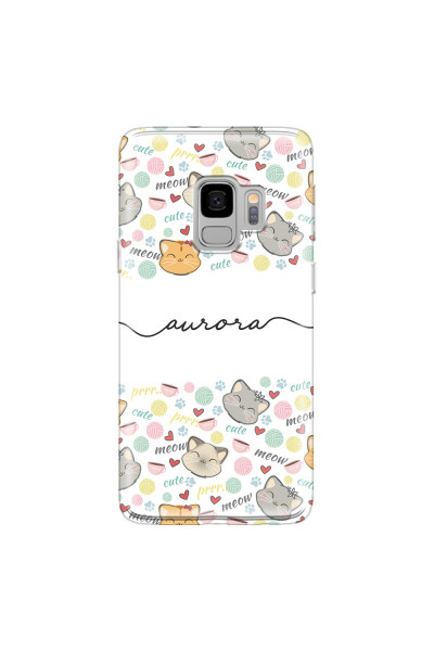 SAMSUNG - Galaxy S9 - Soft Clear Case - Cute Kitten Pattern