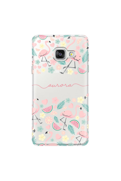 SAMSUNG - Galaxy A3 2017 - Soft Clear Case - Clear Flamingo Handwritten