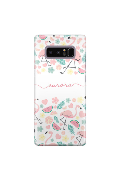 Shop by Style - Custom Photo Cases - SAMSUNG - Galaxy Note 8 - 3D Snap Case - Clear Flamingo Handwritten