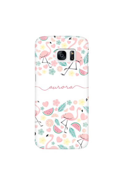 SAMSUNG - Galaxy S7 Edge - 3D Snap Case - Clear Flamingo Handwritten
