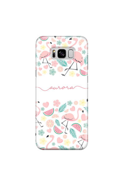 SAMSUNG - Galaxy S8 - 3D Snap Case - Clear Flamingo Handwritten
