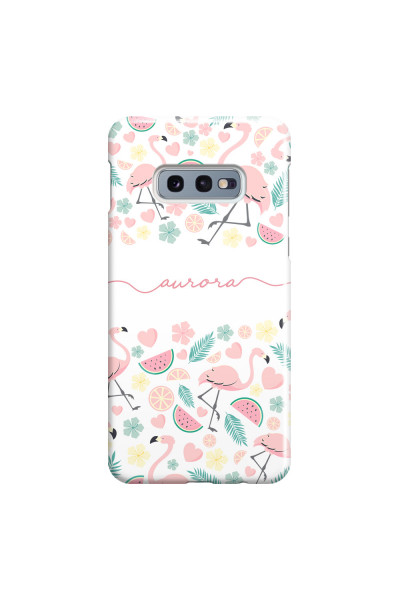 SAMSUNG - Galaxy S10e - 3D Snap Case - Clear Flamingo Handwritten