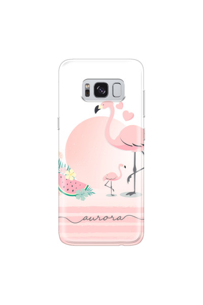 SAMSUNG - Galaxy S8 Plus - Soft Clear Case - Flamingo Vibes Handwritten