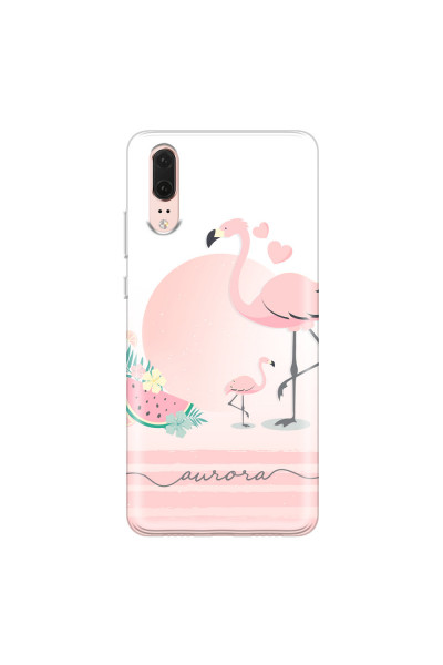 HUAWEI - P20 - Soft Clear Case - Flamingo Vibes Handwritten