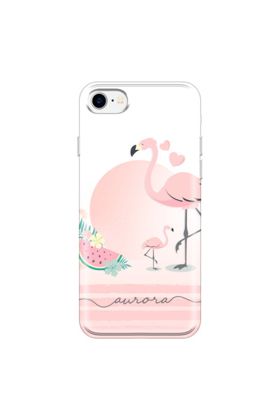 APPLE - iPhone 7 - Soft Clear Case - Flamingo Vibes Handwritten