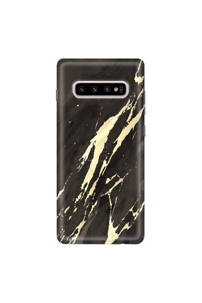 SAMSUNG - Galaxy S10 - Soft Clear Case - Marble Ivory Black