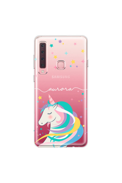 SAMSUNG - Galaxy A9 2018 - Soft Clear Case - Clear Unicorn Handwritten White
