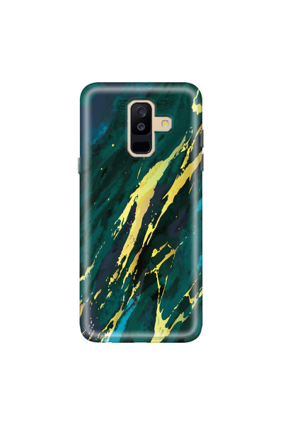 SAMSUNG - Galaxy A6 Plus - Soft Clear Case - Marble Emerald Green