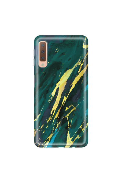 SAMSUNG - Galaxy A7 2018 - Soft Clear Case - Marble Emerald Green