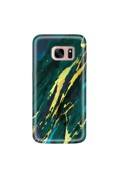 SAMSUNG - Galaxy S7 - Soft Clear Case - Marble Emerald Green