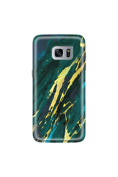 SAMSUNG - Galaxy S7 Edge - Soft Clear Case - Marble Emerald Green