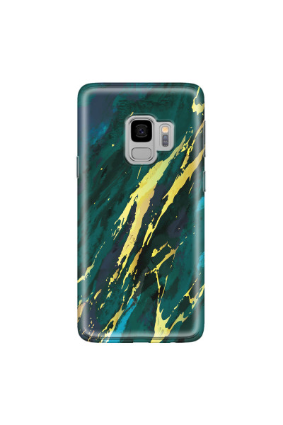 SAMSUNG - Galaxy S9 - Soft Clear Case - Marble Emerald Green