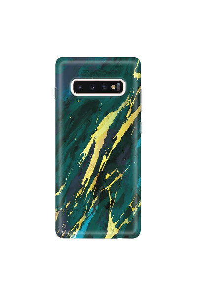 SAMSUNG - Galaxy S10 Plus - Soft Clear Case - Marble Emerald Green