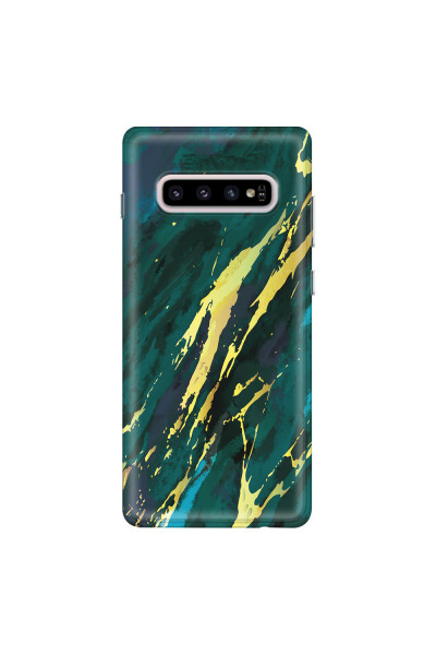 SAMSUNG - Galaxy S10 - Soft Clear Case - Marble Emerald Green