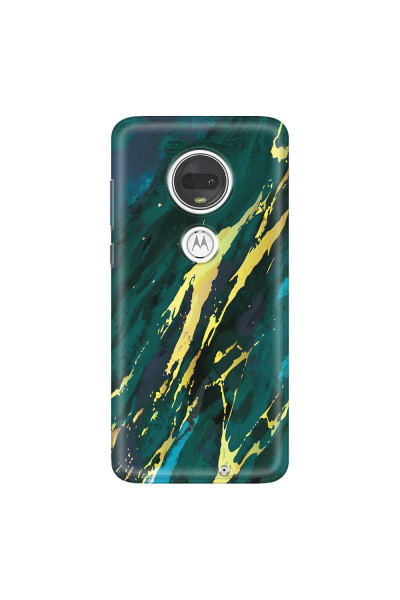 MOTOROLA by LENOVO - Moto G7 - Soft Clear Case - Marble Emerald Green