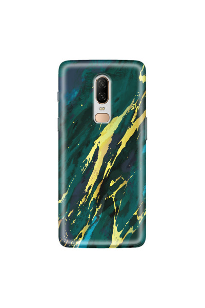 ONEPLUS - OnePlus 6 - Soft Clear Case - Marble Emerald Green