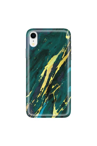APPLE - iPhone XR - Soft Clear Case - Marble Emerald Green