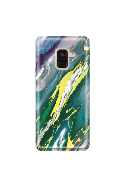 SAMSUNG - Galaxy A8 - Soft Clear Case - Marble Rainforest Green