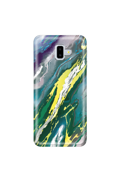 SAMSUNG - Galaxy J6 Plus - Soft Clear Case - Marble Rainforest Green
