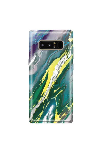 SAMSUNG - Galaxy Note 8 - Soft Clear Case - Marble Rainforest Green
