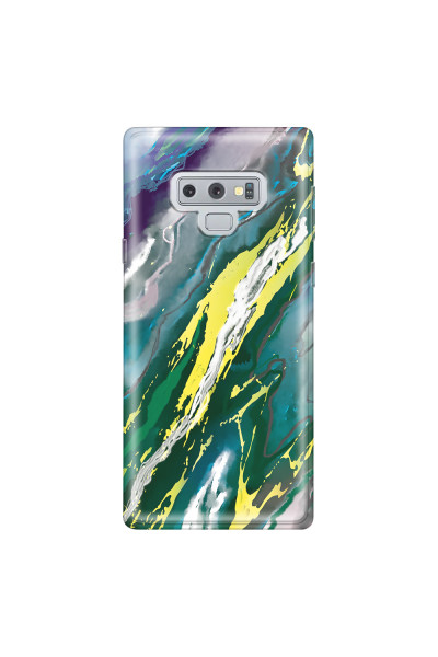 SAMSUNG - Galaxy Note 9 - Soft Clear Case - Marble Rainforest Green
