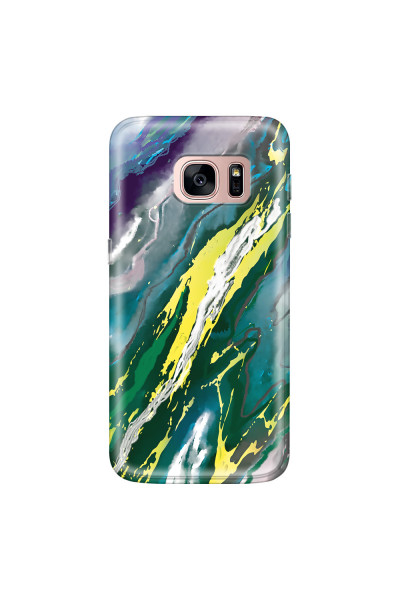SAMSUNG - Galaxy S7 - Soft Clear Case - Marble Rainforest Green