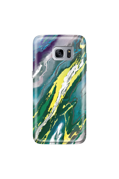 SAMSUNG - Galaxy S7 Edge - Soft Clear Case - Marble Rainforest Green