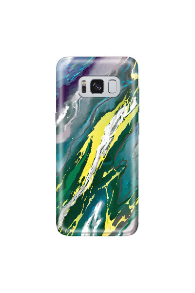 SAMSUNG - Galaxy S8 Plus - Soft Clear Case - Marble Rainforest Green
