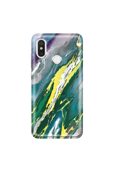 XIAOMI - Mi 8 - Soft Clear Case - Marble Rainforest Green