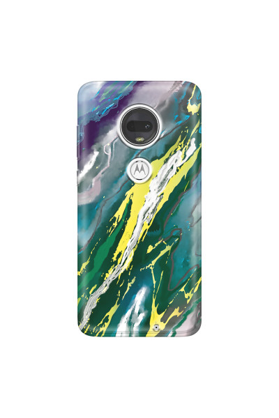 MOTOROLA by LENOVO - Moto G7 - Soft Clear Case - Marble Rainforest Green