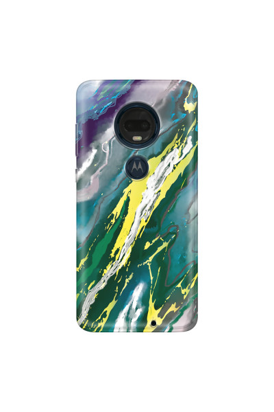 MOTOROLA by LENOVO - Moto G7 Plus - Soft Clear Case - Marble Rainforest Green