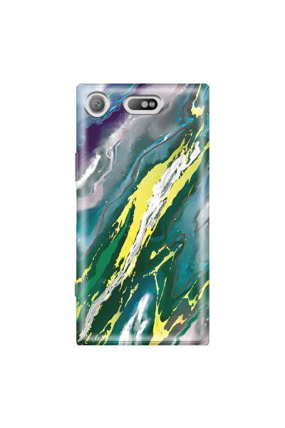 SONY - Sony XZ1 Compact - Soft Clear Case - Marble Rainforest Green