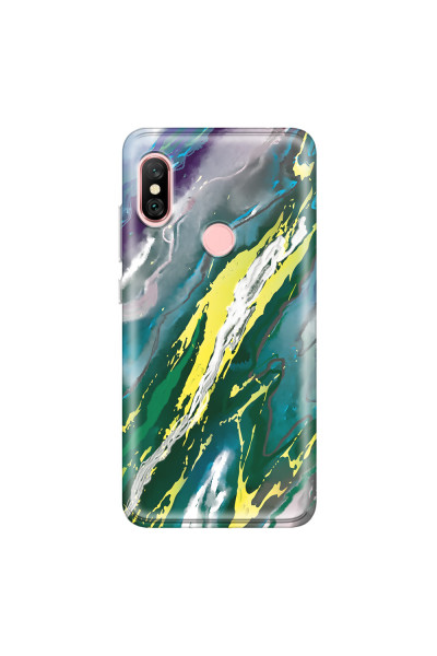 XIAOMI - Redmi Note 6 Pro - Soft Clear Case - Marble Rainforest Green
