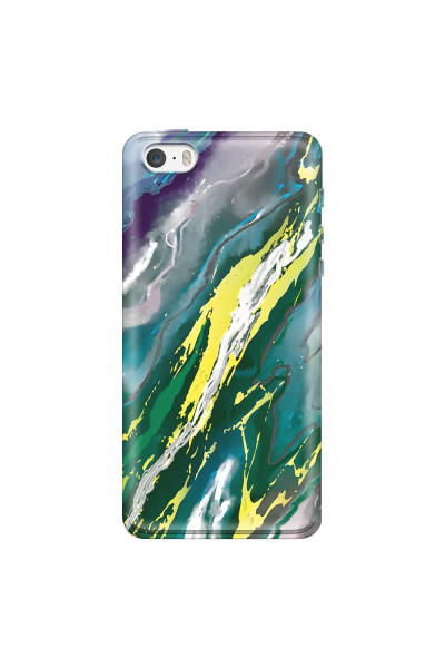 APPLE - iPhone 5S - Soft Clear Case - Marble Rainforest Green