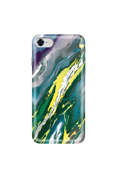 APPLE - iPhone 8 - Soft Clear Case - Marble Rainforest Green
