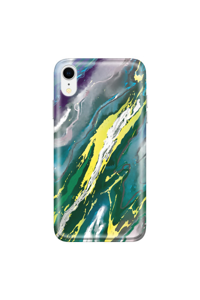 APPLE - iPhone XR - Soft Clear Case - Marble Rainforest Green